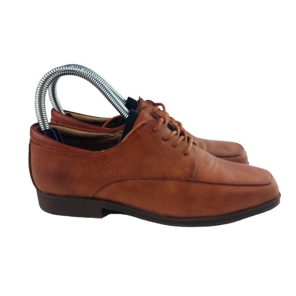 Kenneth Cole Reaction Boys 3 Brown Lace‎ Up Round Toe Oxford Shoes - Picture 1 of 8